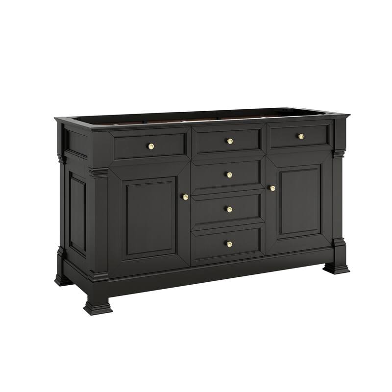 Brookfield 60D" Double Vanity, Black Onyx