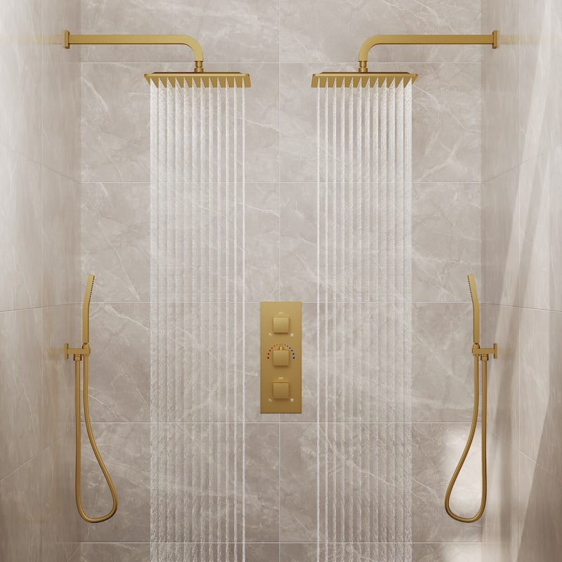 EVERSTEIN Dual Shower System 12" Rain Shower Head with High Pressure Handheld Sprays