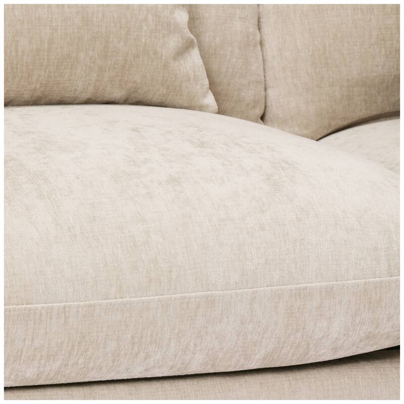 Lucca Chenille Upholstered Modular Loveseat with USB Port