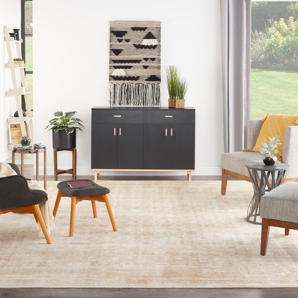 slide 2 of 24, Desert Skies Botanical Persian Vintage Area Rug 9' x 12' - Beige - Runner/Rectangle