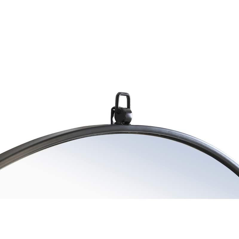 Strick & Bolton Patti Metal 28-inch Round Mirror with Decorative Hook