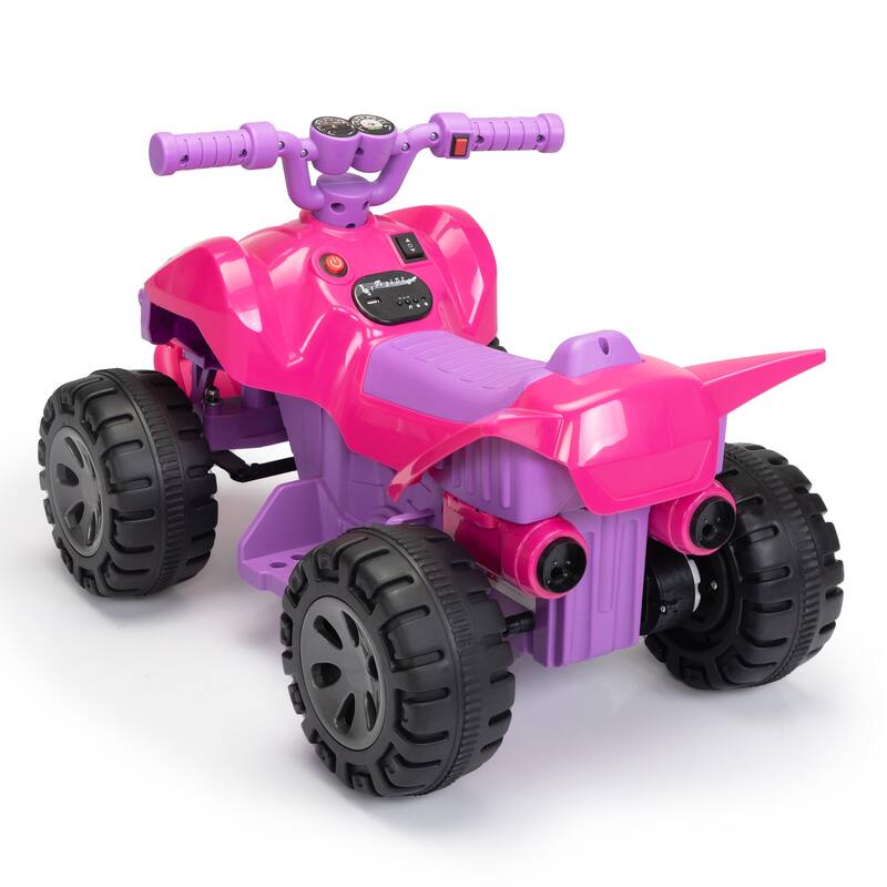 6V Kids Ride-On ATV Quad Car with LED Lights, Music, and Spray Device, Electric Ride-On Toy for Ages 3-5