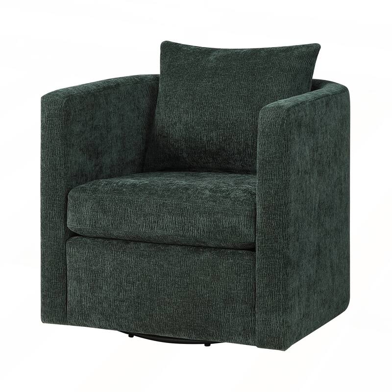 Performance Fabric Swivel Barrel Chair
