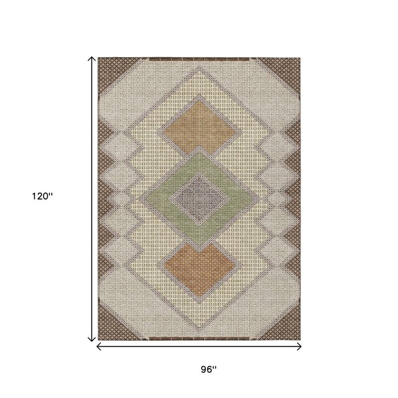 HomeRoots Geometric Transitional Rectangle Outdoor Rug