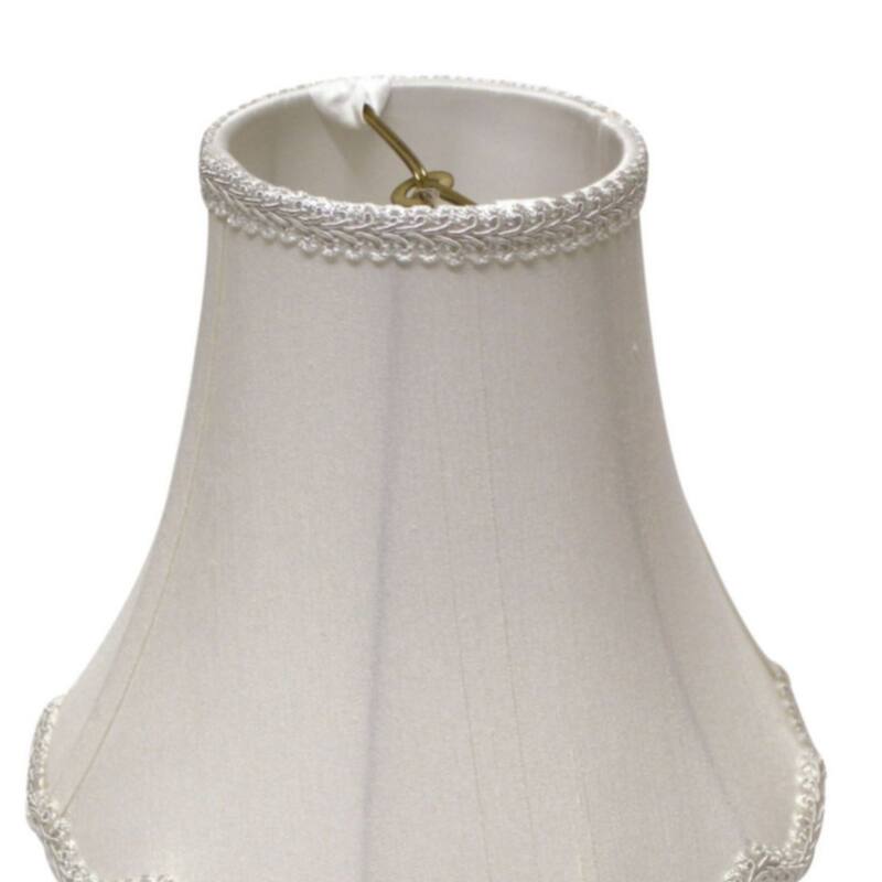 Bell Softback Lampshade with Washer Fitter, White Natural Fabric Lampshade for Table Lamps, 8" Top x 16" Bottom x 12" Height