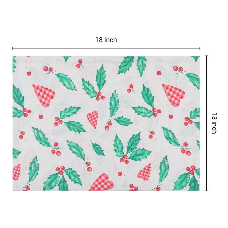 Farmhouse Placemats Set of 4 Polyester Placemats for Dining Table Decor Indoor Outdoor Kitchen Table Mat Wipe Clean - 18*13in