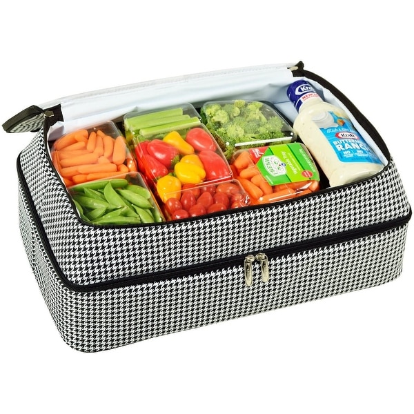 (Houndstooth) - Picnic at Ascot Wine and Cheese Cooler Bag Equipped for 2 with Glasses, Napkins, Cutting Board, Corkscrew, etc. - Houndstooth並行輸入