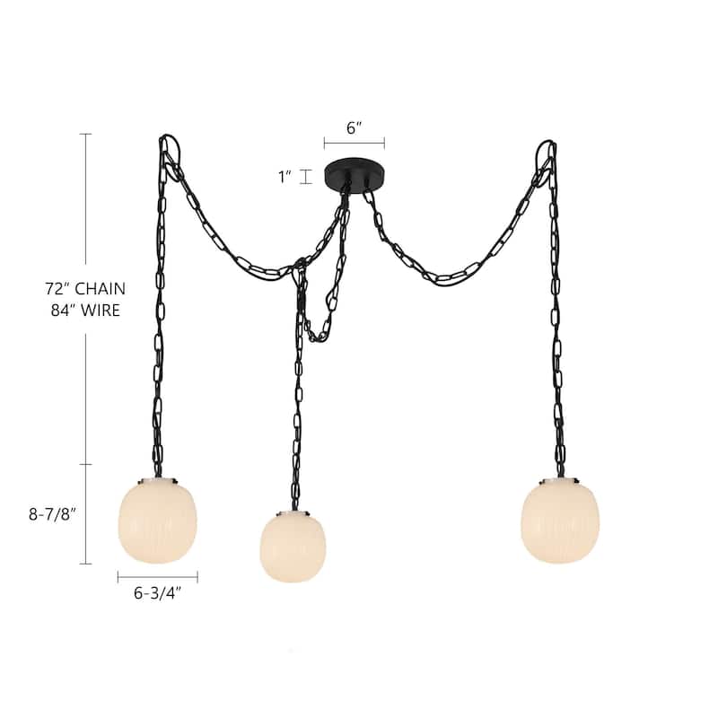 Alora Lighting MP579707 Cherise 3 Light 7" Wide Multi Light Pendant