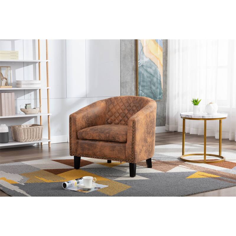 Club Chairs with nailheads and solid wood legs