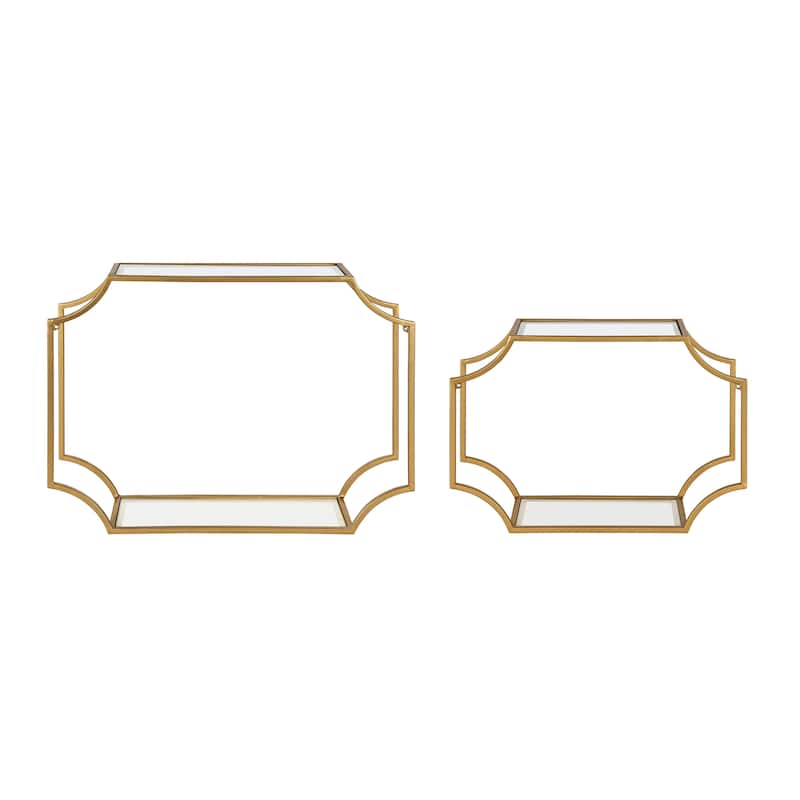 Kate and Laurel Ciel Scalloped Metal Wall Shelf (Set of 2)