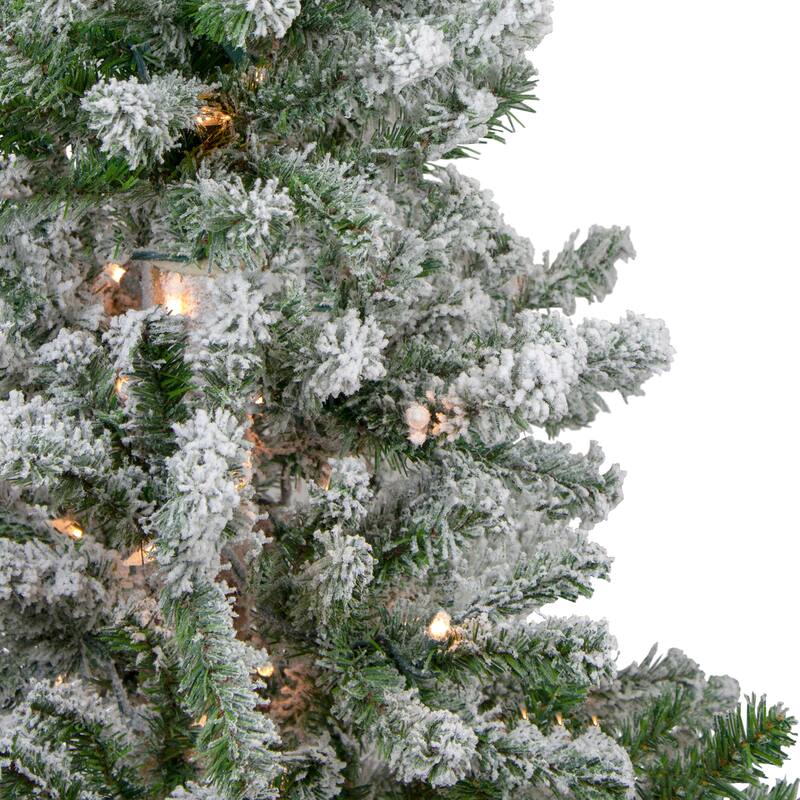 3' Pre-Lit Flocked Alpine Artificial Christmas Tree - Clear Lights