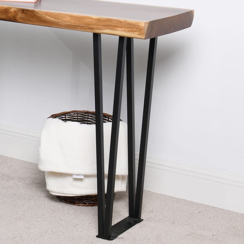 Natural Wood Rectangle Coffee Console Table