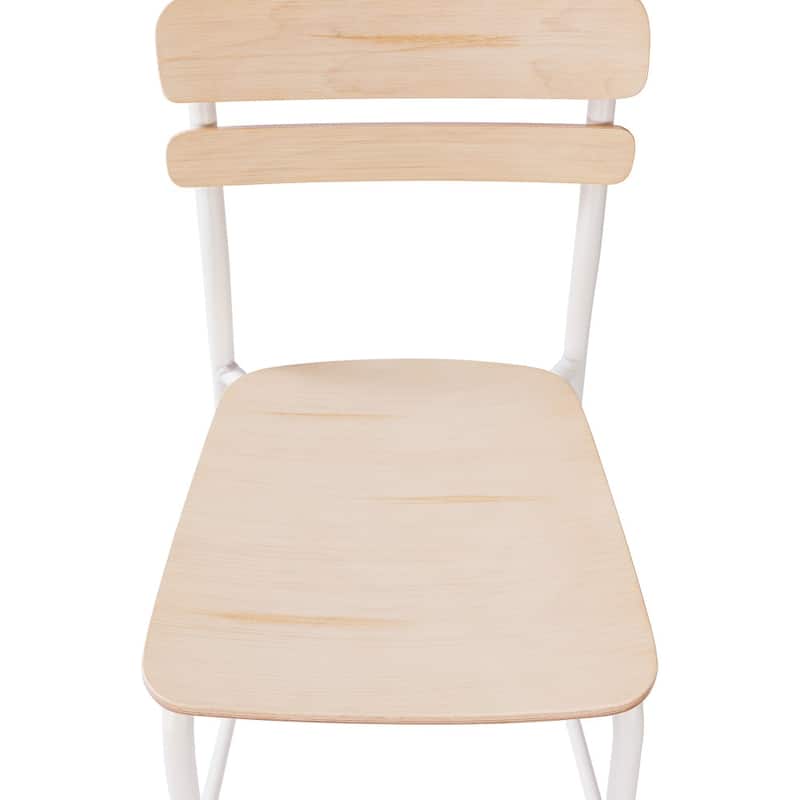 Commercial Solid Wood Bar Stool with Frame and Antique Finish - 19.75"W x 22.25"D x 44.5"H