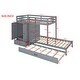 preview thumbnail 18 of 16, Twin-over-Twin Pine Wood Bunk Bed with Wardrobe, Drawers, and Shelves, Full-Length Guardrail