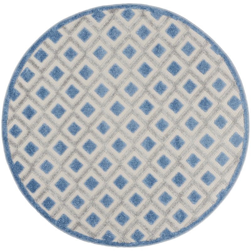 Nourison Aloha Indoor/Outdoor Modern Geometric Diamond Area Rug