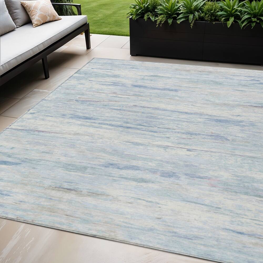 HomeRoots Abstract Transitional Rectangle Outdoor Rug