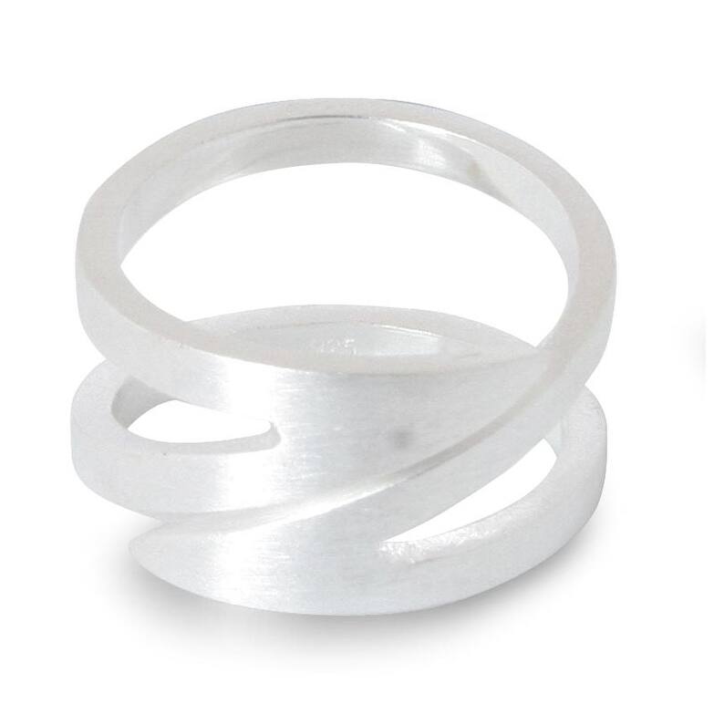 Handmade Sterling Silver 'New Moon Comet' Ring (Thailand)