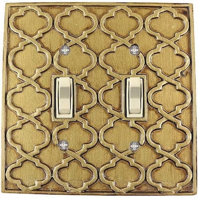 Meriville Moroccan 2 Toggle Wallplate, Double Switch Electrical Cover Plate