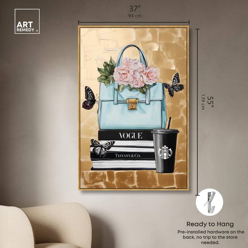 Golden Era of Glam Books Canvas by Art Remedy
