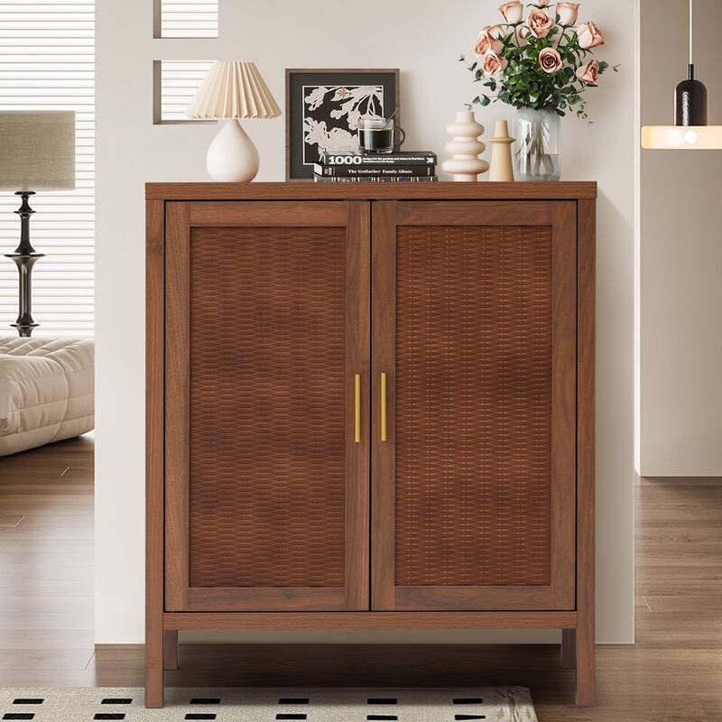 29in.W Wooden 2-Door Sideboard Buffet Cabinet With Storage