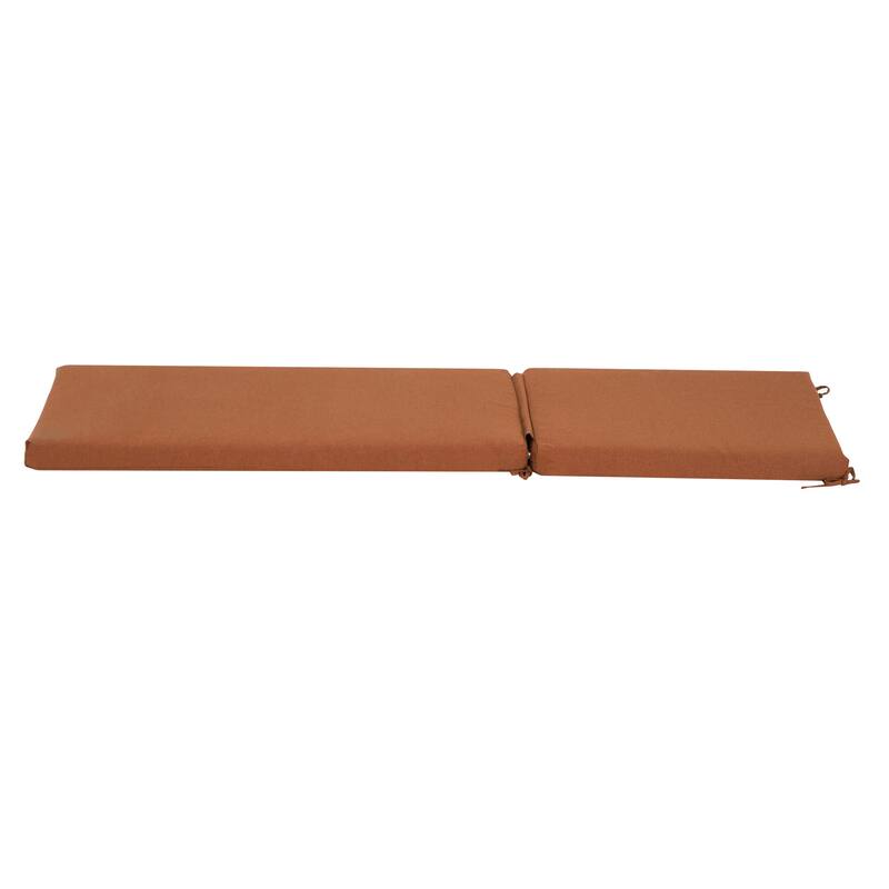 Anmytek Water Resistant Outdoor Chaise Lounge Cushion Terracotta Two Section with Tie Fasteners for Patio Poolside Garden