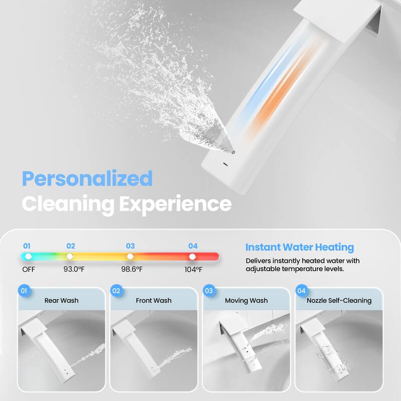 Madrid Smart Toilet Bidet Combo in White with LED Display, Off-Seat Auto Flush, Auto Open & Close Lid, Foot Sensor Operation