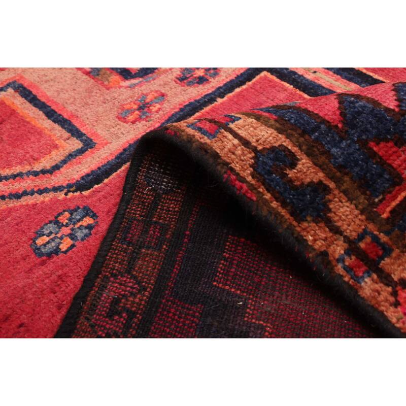 ECARPETGALLERY Hand-knotted Melis Vintage Dark Pink Wool Rug - 4'5 x 9'7