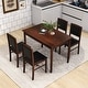 preview thumbnail 4 of 7, Gymax 5 PCS Dining Table Set for 4 w/Rubber Wood Legs Upholstered Seat