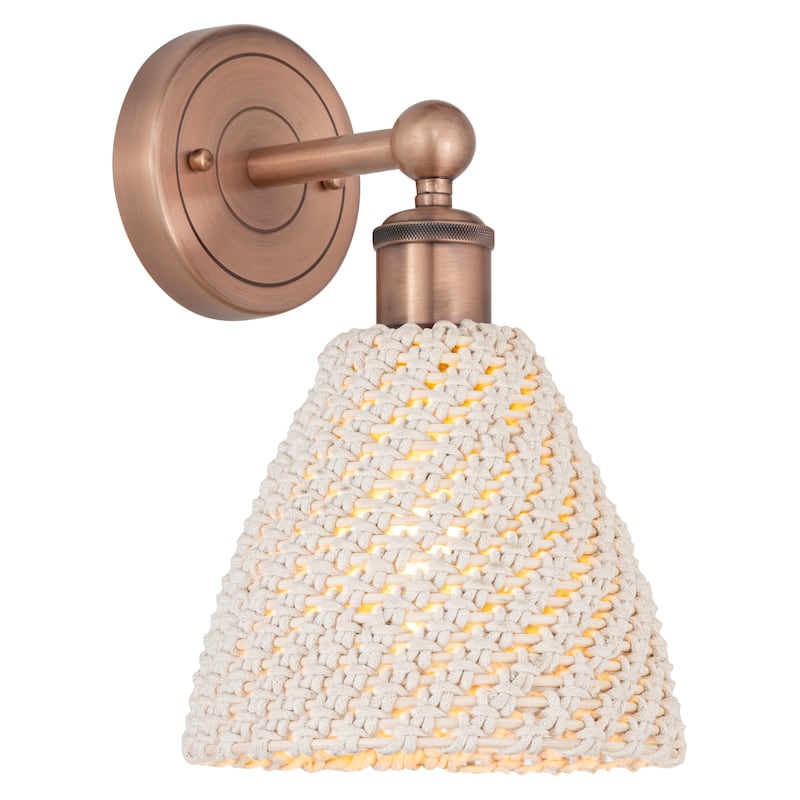 Innovations Lighting 616-1W-12-8 Bristol Natural Sconce Bristol - Antique Copper / Natural
