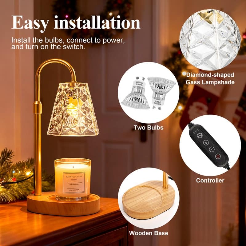 Candle Warmer Lamp with Timer, Wax Melt Warmer for Scented Jar