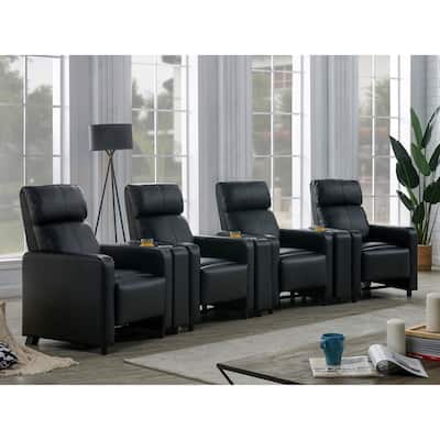 Toohey Black Upholstered Tufted Recliner Living Room Set