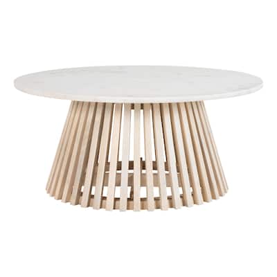 Mazara Coffee Table White & Natural