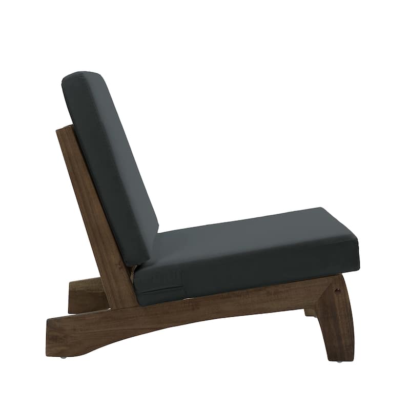 Outdoor Furniture Teak Wood Armless Loveseat Sofa With Cushion