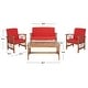 preview thumbnail 59 of 117, SAFAVIEH Fontana 4-piece Acacia Solid Wood Outdoor Conversation Patio Set
