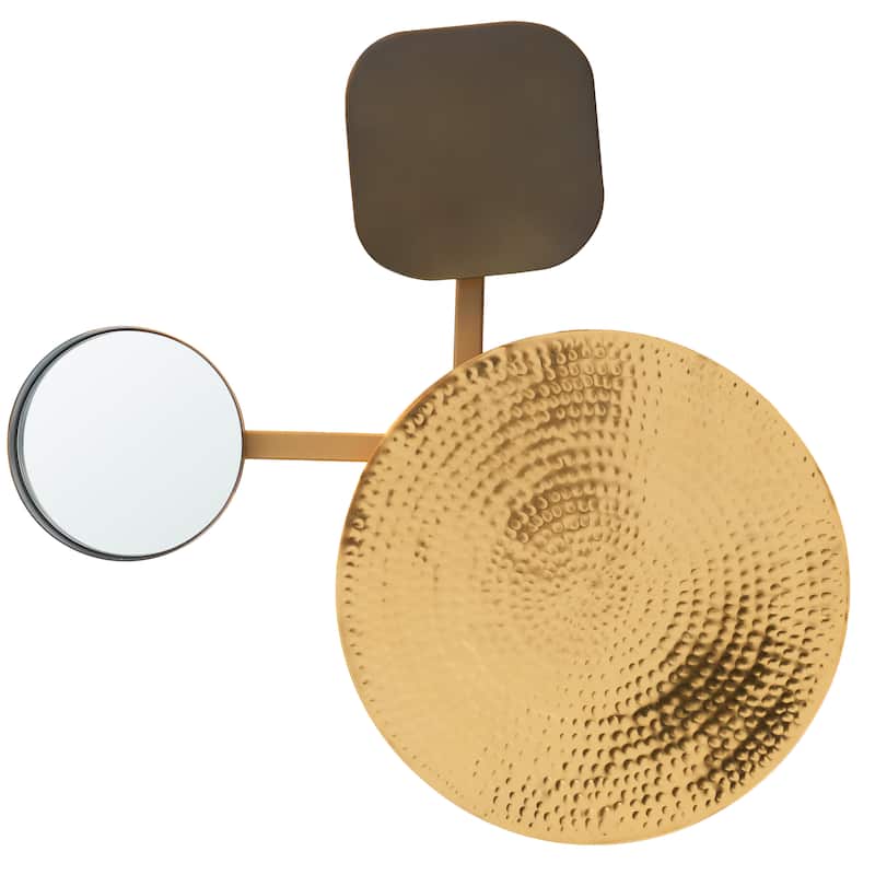 SAFAVIEH Olosa 17 x 16-inch Metal Wall Decor with Mirror & Light - 17 in. W x 4 in. D x 16 in. H