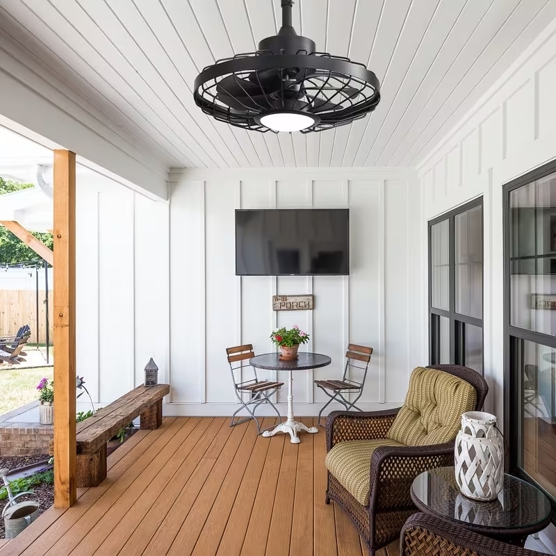 20 in Hanging Hook Ceiling Fan with Light - 20 in