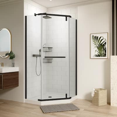 34.75" W x 72" H Aluminum Frameless Shower Enclosure
