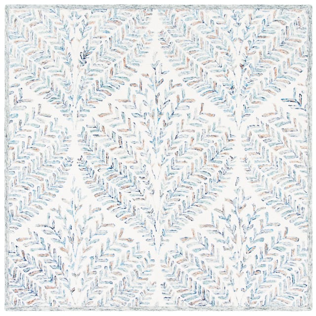 SAFAVIEH Handmade Capri Ilianka Wool Rug - 3' Square - Ivory/Blue