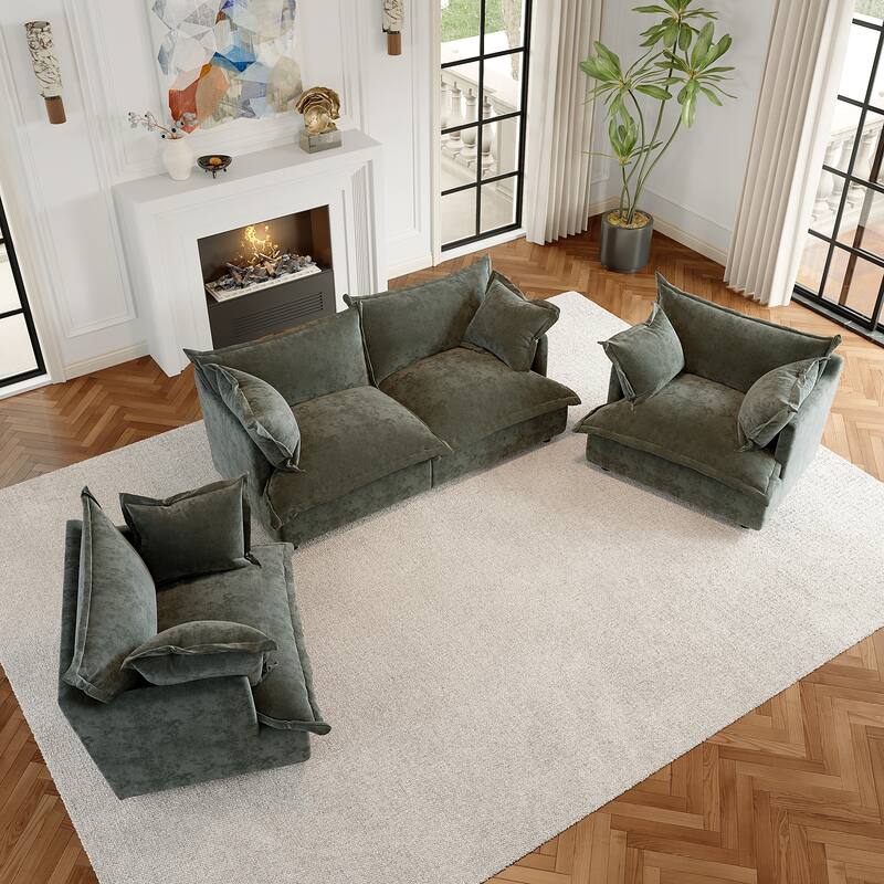 Cloud Chenille Upholstered Modular Sectional Sofa