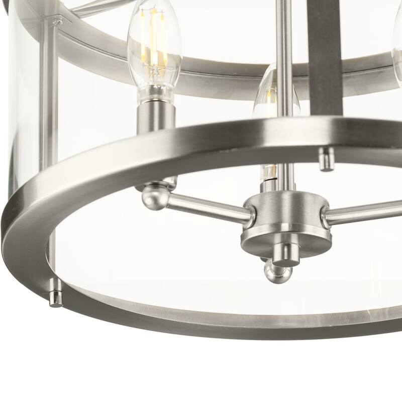 Gilliam Collection 13 in. Three-Light Brushed Nickel New Traditional Semi-Flush Mount - 13 in x 13 in x 12.12 in