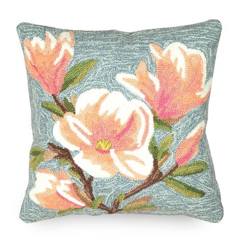 Liora Manne Magnolia Indoor/Outdoor Pillow Chambray 18" Square