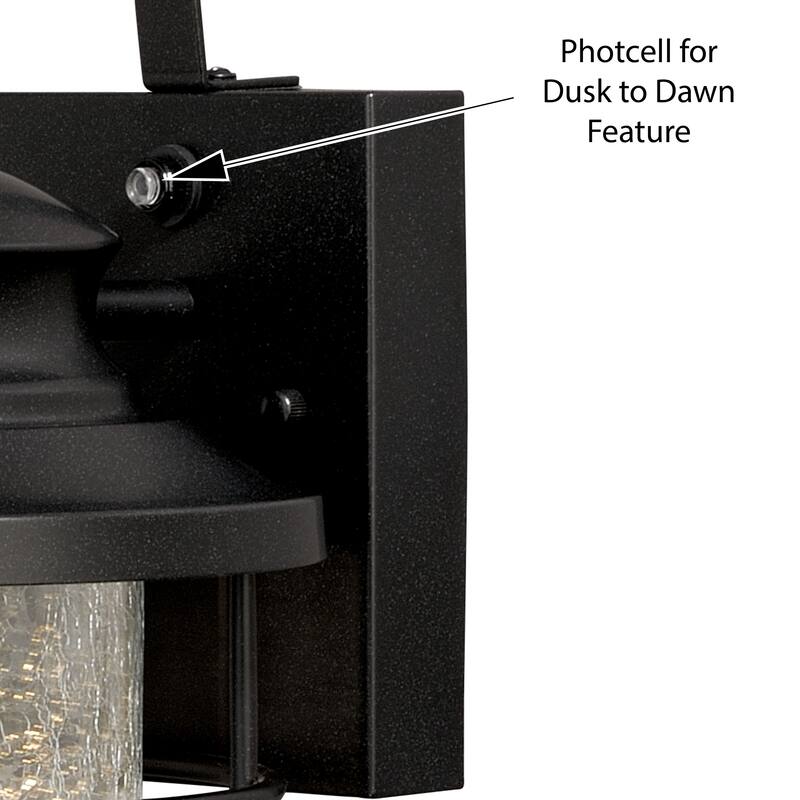 Melbourne 1 Light LED Dusk to Dawn Bronze Coastal Outdoor Wall Lantern Clear Glass - 8-in W x 15.75-in H x 9.25-in D