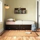 preview thumbnail 6 of 4, Cinnamon Cherry Twin Size Wooden Storage Platform Bed with 2 Drawers