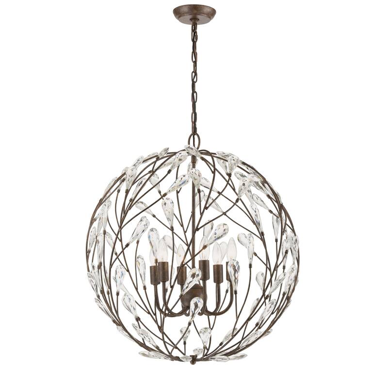 Elk Home Crislett Sunglow Bronze With Crystal 6 Light Chandelier - Sunglow Bronze
