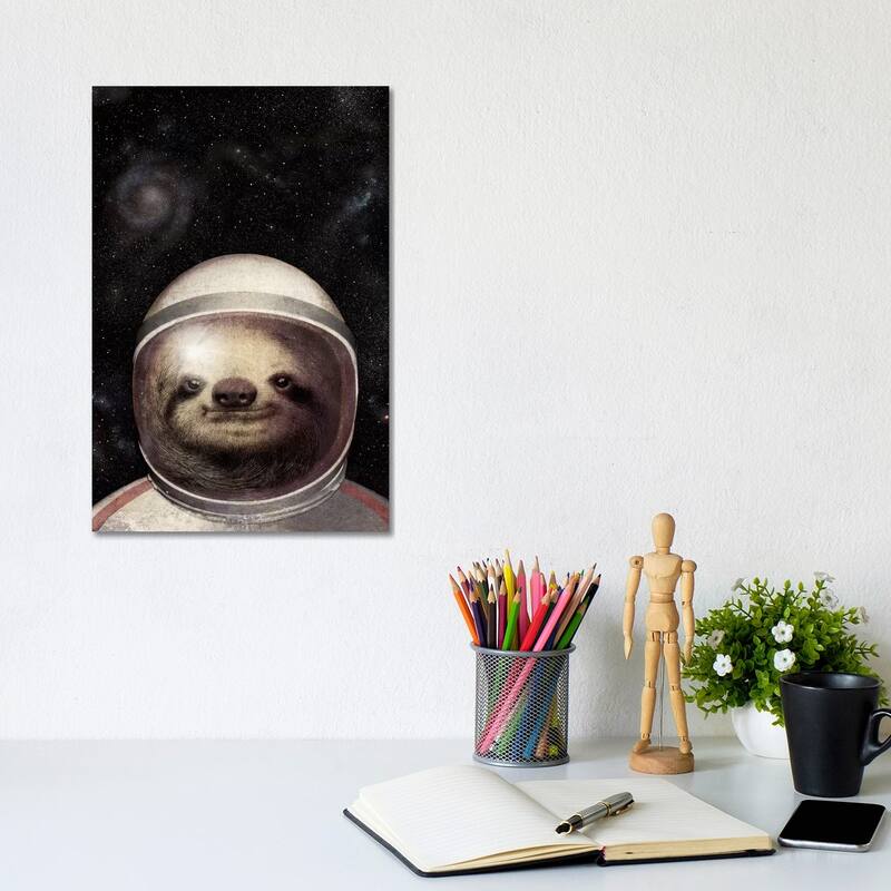 iCanvas "Space Sloth" by Eric Fan Canvas Print - 12x8x0.75