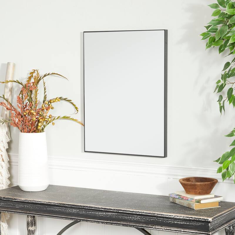 Contemporary Rectangular Wall Mirror - Multiple Finishes and Sizes - 18"W, 24"H - Black - Small