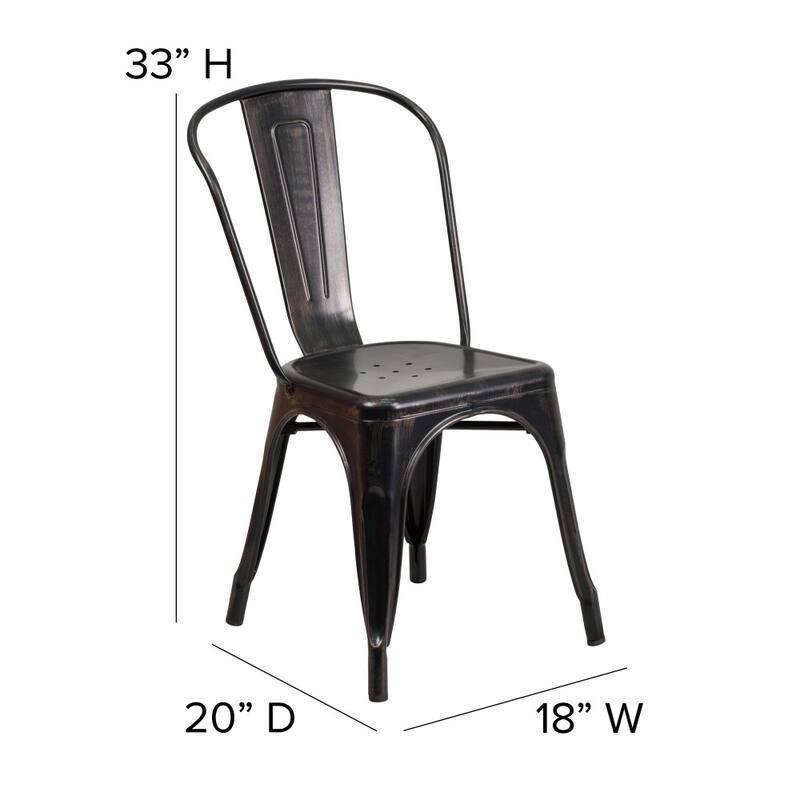 Metal Indoor/ Outdoor Stackable Bistro Chair (Set of 4)
