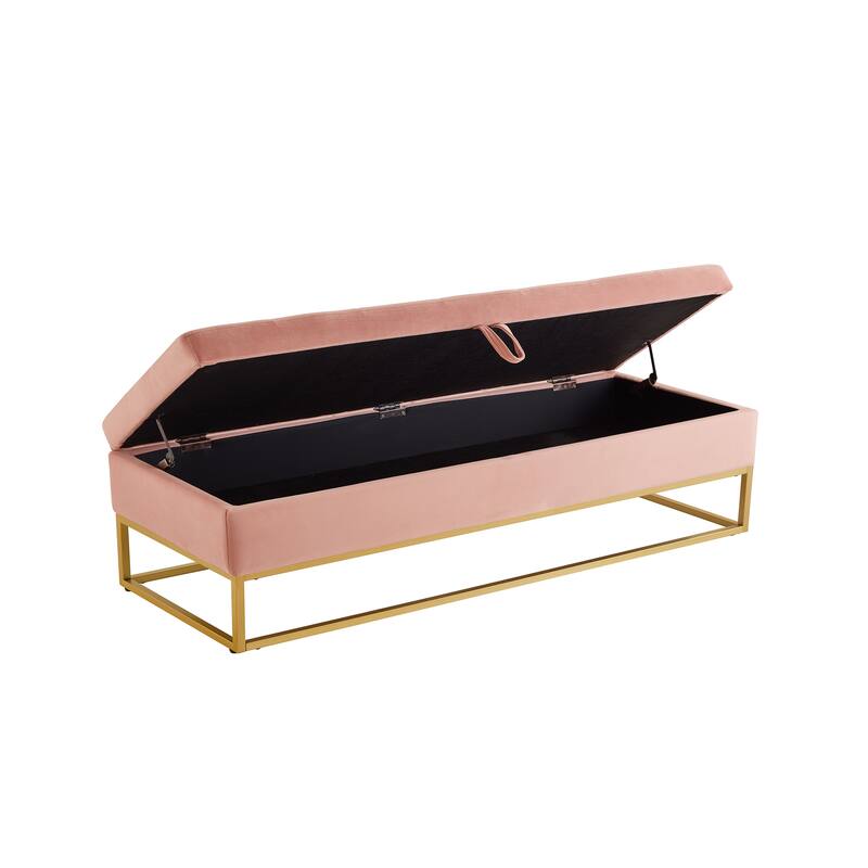 58.6" Bed Bench Metal Base with Storage