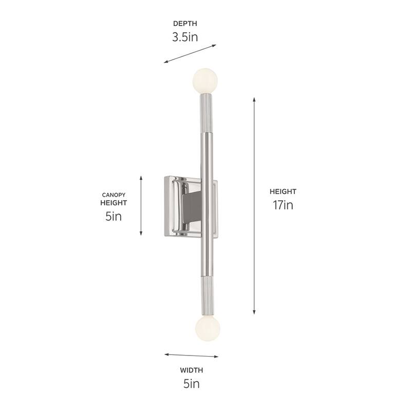 Kichler Lighting Odensa 17 in. 2-Light Wall Sconce