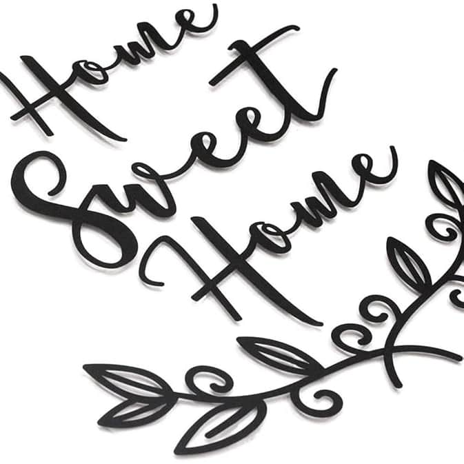 Home Sweet Home Metal Wall Art - Home Living Room Entryway Decor